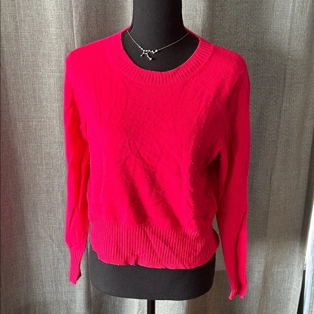 J. Crew Bright Pink Crew Neck Sweater